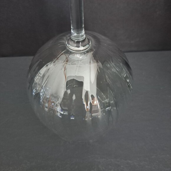 Crate & Barrel Natalie Water Goblet 7.5" Optic Bowl Blown Glass 2001 Vintage - Picture 7 of 7